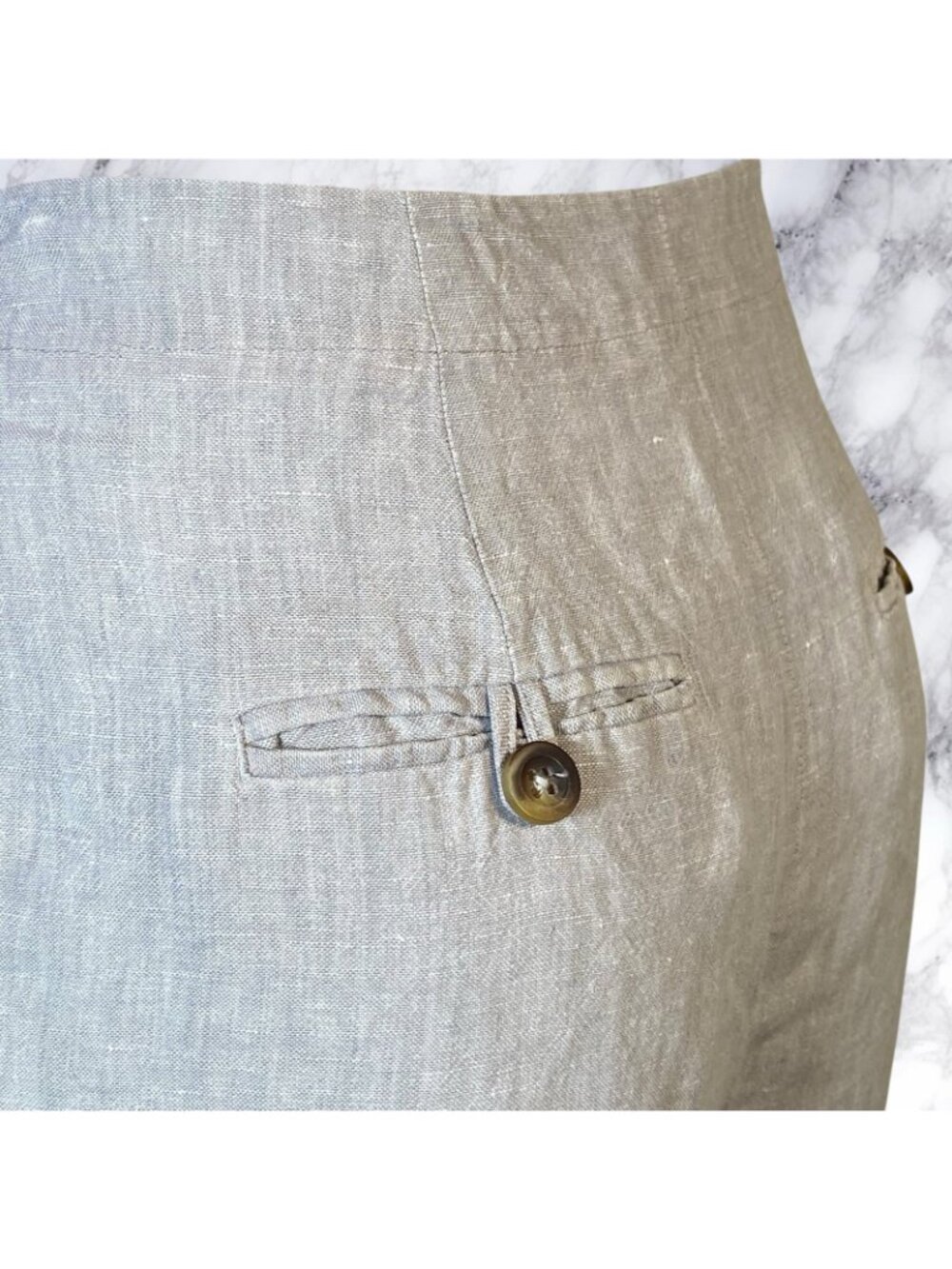 BODEN Eldon Linen Wide Leg Trousers In Squirrel Grey - Picture 9 of 10